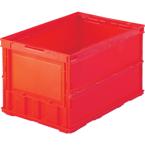 TRUSCO オリコン 薄型折りたたみコンテナ 50L レッド 赤