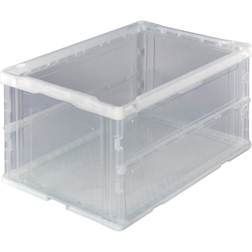TRUSCO オリコン 薄型折りたたみコンテナ 75L 透明 透明
