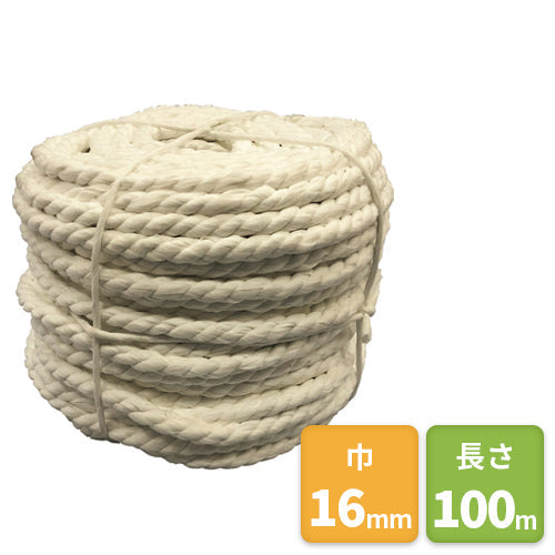 ユタカメイク 不織布ロープ 3本撚 溶着有 16mm×100m