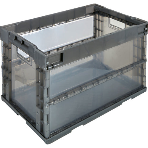 TRUSCO オリコン α折りたたみコンテナ 50L 透明ブラック