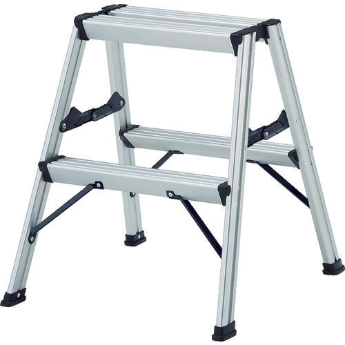 TRUSCO アルミ製踏台 2段 高強度型 シルバー
