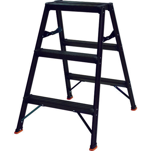TRUSCO アルミ製踏台 3段 高強度型 黒
