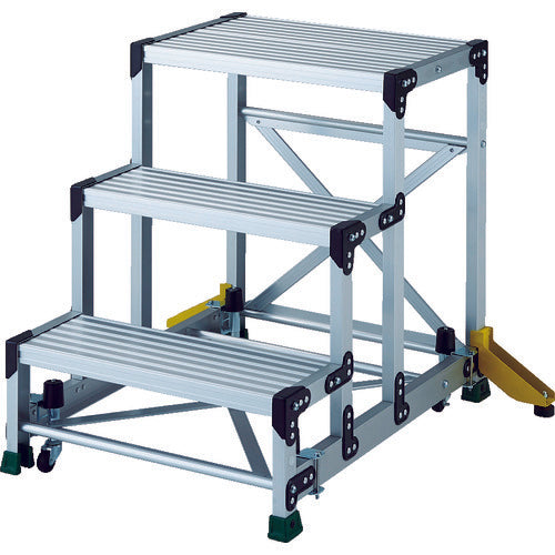 TRUSCO TSF型踏台 H750 アウトリガー MGキャスター付