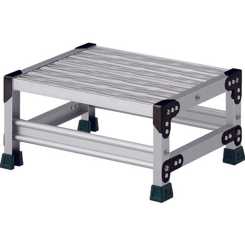 TRUSCO 作業用踏台 アルミ製・グレーチング仕様 SUS金具 1段 高さ0.25m 天板500×400