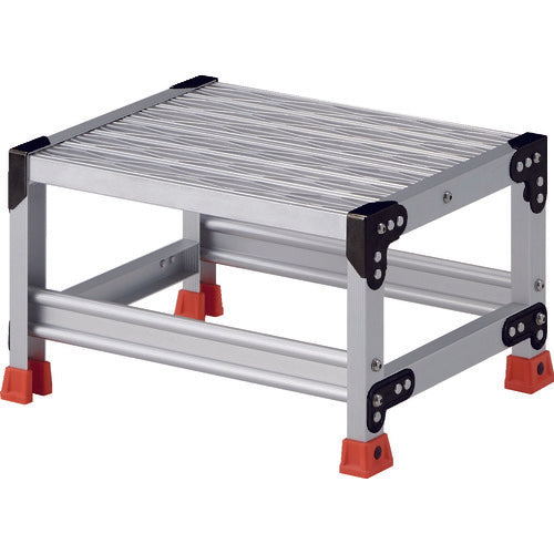 TRUSCO 作業用踏台 アルミ製・グレーチング仕様 SUS金具 1段 高さ0.3m 天板500×400