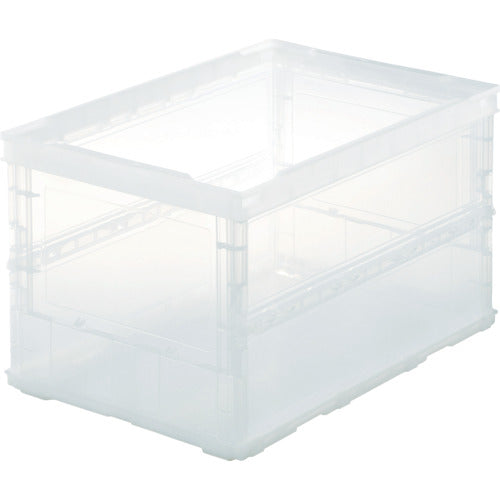 TRUSCO オリコン 薄型折りたたみコンテナ スケルコン 50L 透明 透明