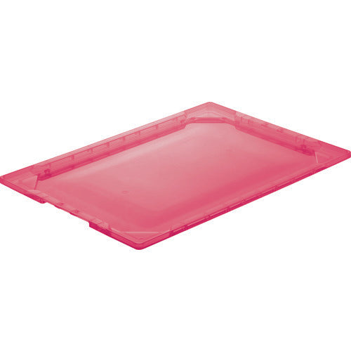 TRUSCO 薄型折りたたみコンテナスケルコン TSK-O50、40、30兼用フタ 透明レッド