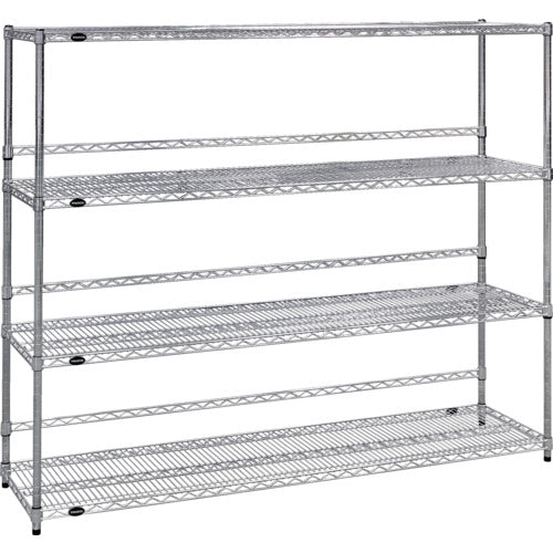 TRUSCO ステンレス製メッシュラック W1824XD457XH1533 4段 バックバー付