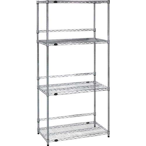 TRUSCO ステンレス製メッシュラック W905XD609XH1838 4段 バックバー付