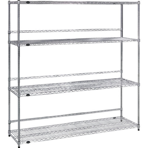 TRUSCO ステンレス製メッシュラック W1824XD457XH1838 4段 バックバー付