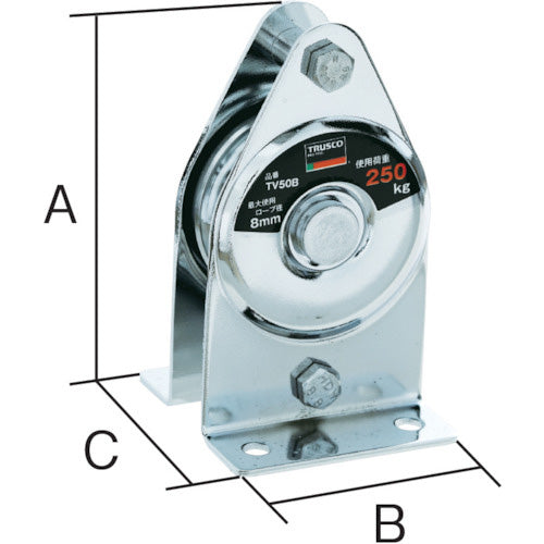 TRUSCO 固定滑車たて型一車(ベアリング入り)