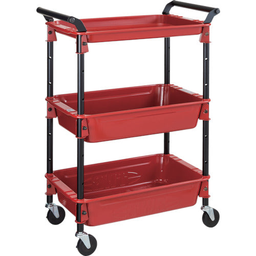 TRUSCO ツールワゴンロイヤル 586X320X833 深2浅1 赤