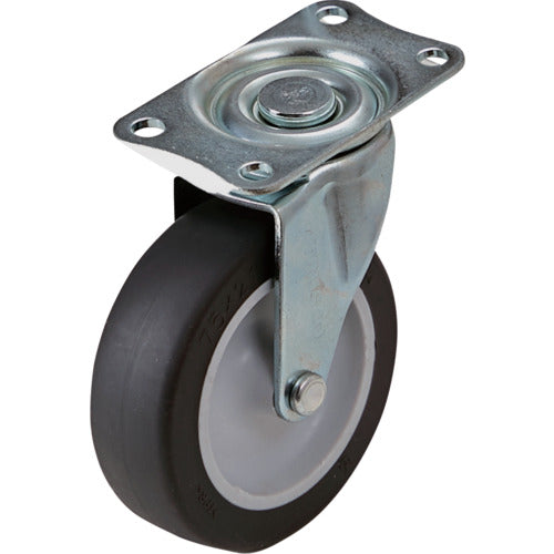 TRUSCO プレート式自在キャスターφ75 オフホワイト