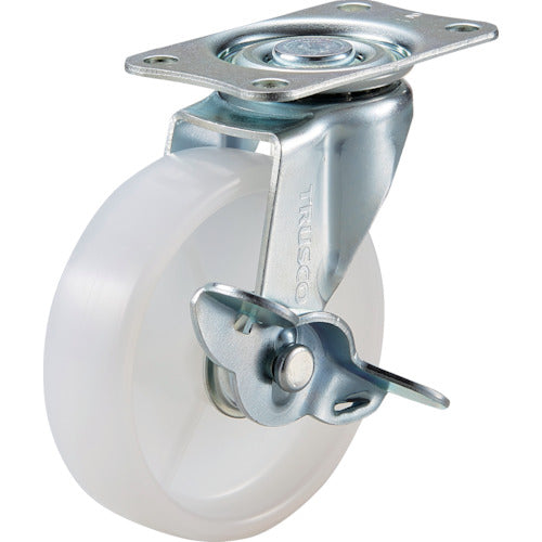 TRUSCO ルートバン・OCドーリー用自在ストッパー付キャスターφ75ナイロン車