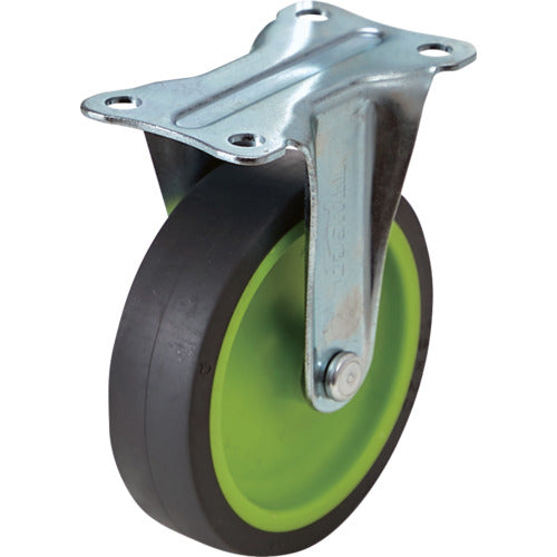TRUSCO プレート式固定G付きキャスターφ75 ライトグリーン