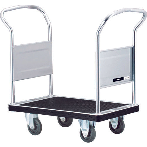 ダンディ スチール台車 ダンディシリーズECO タイプDHE 固定両ハンドル式 サイレントキャスター仕様 W800×D500