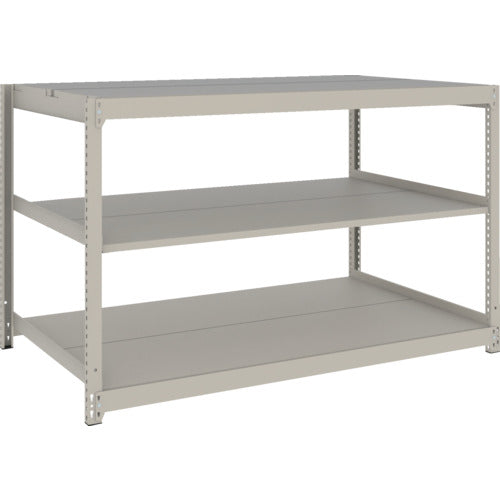 TRUSCO スチールラック 薄板ラック(棚板分割タイプ、耐荷重100Kg)1500×875×H900 3段単体 ネオグレー