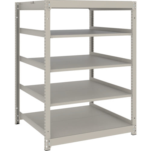 TRUSCO スチールラック 薄板ラック(棚板分割タイプ、耐荷重100Kg)1200×595×H1200 5段単体 ネオグレー