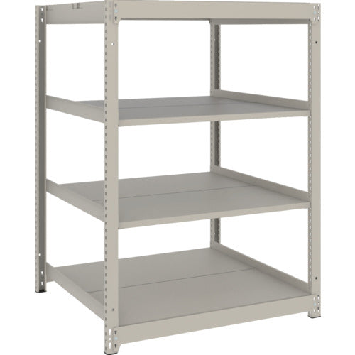 TRUSCO スチールラック 薄板ラック(棚板分割タイプ、耐荷重100Kg)1200×875×H1200 4段単体 ネオグレー