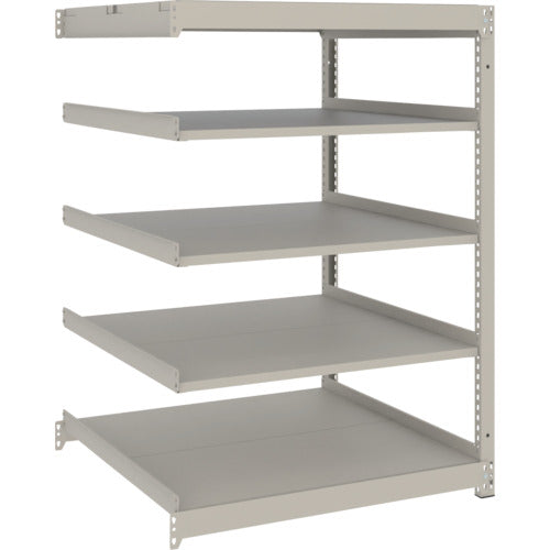 TRUSCO スチールラック 薄板ラック(棚板分割タイプ、耐荷重100Kg)1200×875×H1200 5段連結 ネオグレー