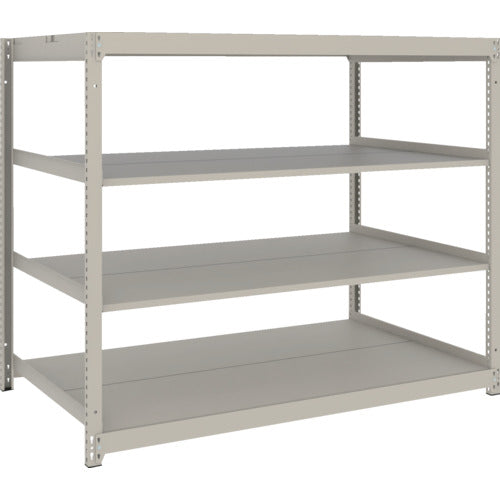 TRUSCO スチールラック 薄板ラック(棚板分割タイプ、耐荷重100Kg)1500×595×H1200 4段単体 ネオグレー
