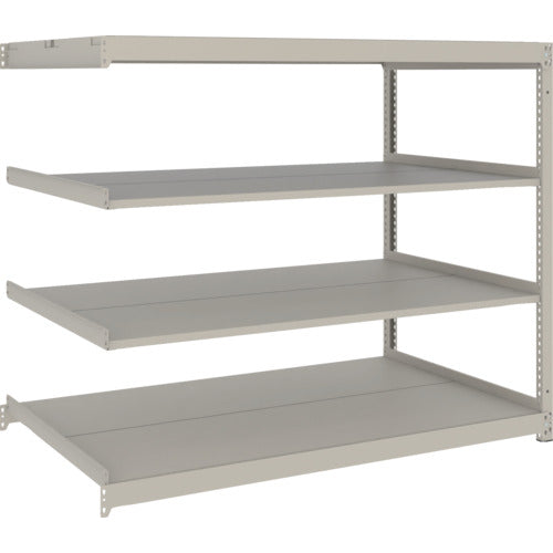 TRUSCO スチールラック 薄板ラック(棚板分割タイプ、耐荷重100Kg)1800×595×H1200 4段連結 ネオグレー