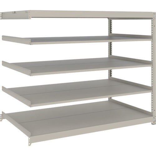 TRUSCO スチールラック 薄板ラック(棚板分割タイプ、耐荷重100Kg)1800×595×H1200 5段連結 ネオグレー