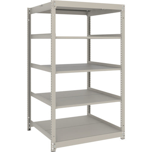 TRUSCO スチールラック 薄板ラック(棚板分割タイプ、耐荷重100Kg)900×875×H1500 5段単体 ネオグレー