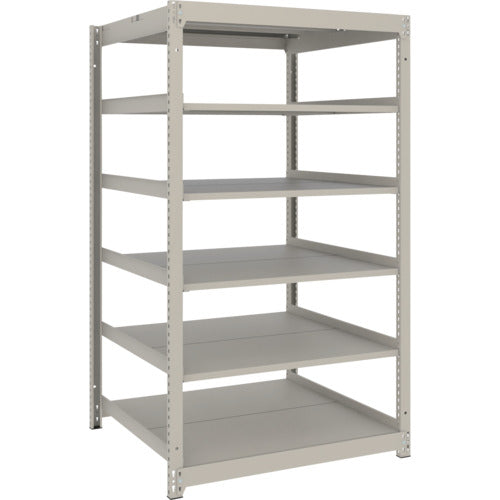 TRUSCO スチールラック 薄板ラック(棚板分割タイプ、耐荷重100Kg)900×875×H1500 6段単体 ネオグレー