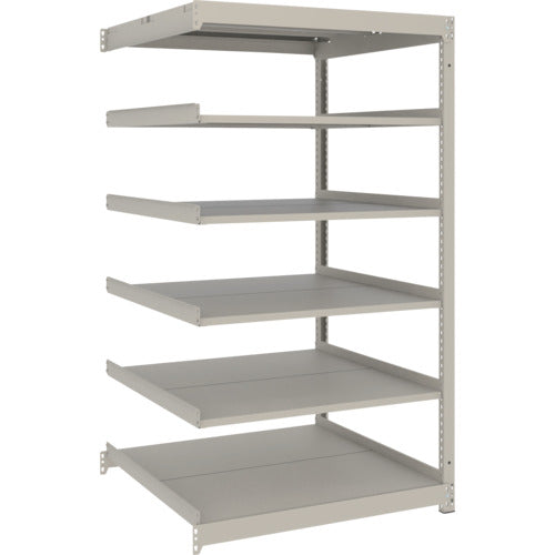 TRUSCO スチールラック 薄板ラック(棚板分割タイプ、耐荷重100Kg)1200×595×H1500 6段連結 ネオグレー