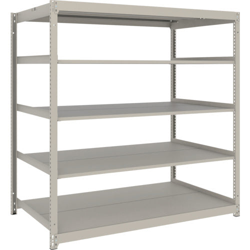 TRUSCO スチールラック 薄板ラック(棚板分割タイプ、耐荷重100Kg)1500×595×H1500 5段単体 ネオグレー