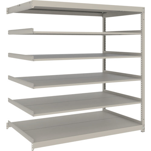 TRUSCO スチールラック 薄板ラック(棚板分割タイプ、耐荷重100Kg)1500×875×H1500 6段連結 ネオグレー