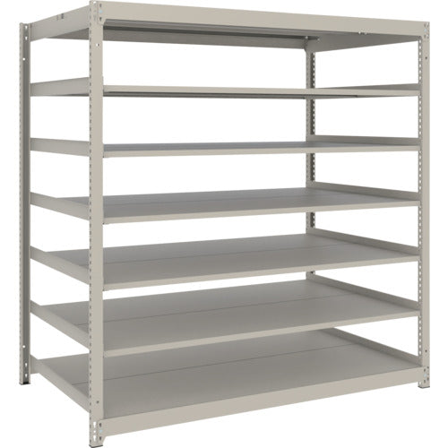 TRUSCO スチールラック 薄板ラック(棚板分割タイプ、耐荷重100Kg)1800×875×H1500 7段単体 ネオグレー