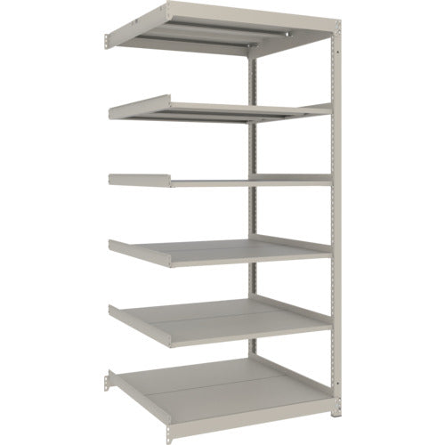 TRUSCO スチールラック 薄板ラック(棚板分割タイプ、耐荷重100Kg)900×595×H1800 6段連結 ネオグレー