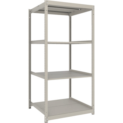 TRUSCO スチールラック 薄板ラック(棚板分割タイプ、耐荷重100Kg)900×875×H1800 4段単体 ネオグレー