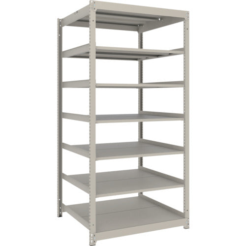 TRUSCO スチールラック 薄板ラック(棚板分割タイプ、耐荷重100Kg)900×875×H1800 7段単体 ネオグレー