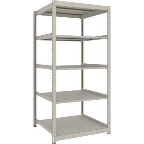 TRUSCO スチールラック 薄板ラック(棚板分割タイプ、耐荷重100Kg)1200×875×H1800 5段単体 ネオグレー