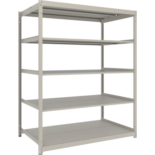 TRUSCO スチールラック 薄板ラック(棚板分割タイプ、耐荷重100Kg)1500×875×H1800 5段単体 ネオグレー