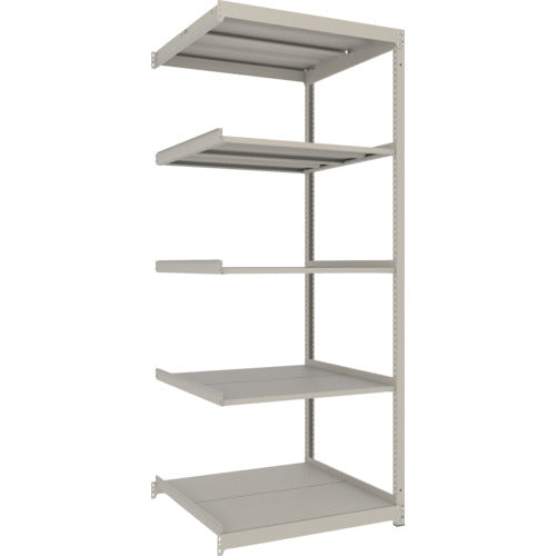 TRUSCO スチールラック 薄板ラック(棚板分割タイプ、耐荷重100Kg)900×875×H2100 5段連結 ネオグレー