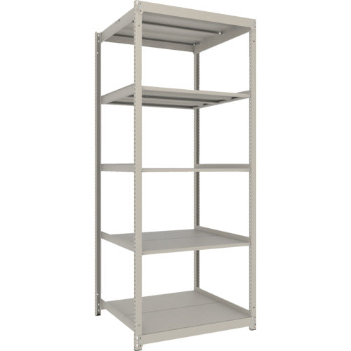 TRUSCO スチールラック 薄板ラック(棚板分割タイプ、耐荷重100Kg)900×875×H2100 5段単体 ネオグレー