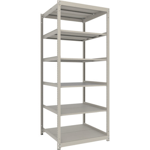 TRUSCO スチールラック 薄板ラック(棚板分割タイプ、耐荷重100Kg)900×875×H2100 6段単体 ネオグレー