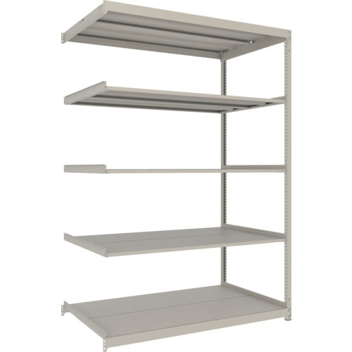 TRUSCO スチールラック 薄板ラック(棚板分割タイプ、耐荷重100Kg)1800×875×H2100 5段連結 ネオグレー