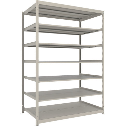 TRUSCO スチールラック 薄板ラック(棚板分割タイプ、耐荷重100Kg)1500×595×H2400 7段単体 ネオグレー