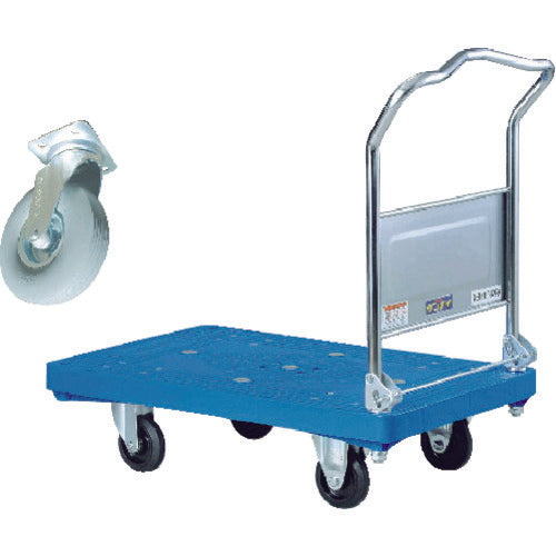 ダンディ プラスチック台車 ダンディPシリーズ タイプPA 折りたたみハンドル式 悪路用キャスター(ノーパンクタイヤ) 仕様 W905×D605