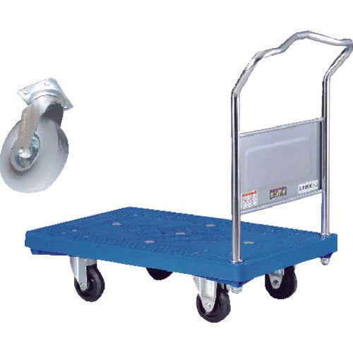 ダンディ プラスチック台車 ダンディPシリーズ タイプPA 固定ハンドル式 悪路用キャスター(ノーパンクタイヤ)仕様 W905×D605