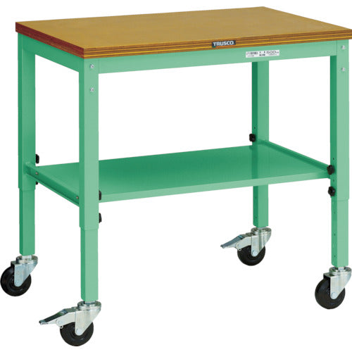 TRUSCO UTVC型移動作業台 900X600 キャスター付 ヤンググリーン色