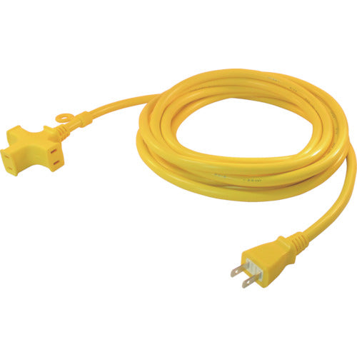 正和電工 トライアングルマルチタップ 125V−15A 5m 黄