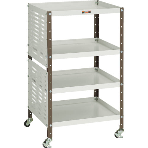 TRUSCO V型ツールワゴン 482X420XH798 4段 Pパネル付