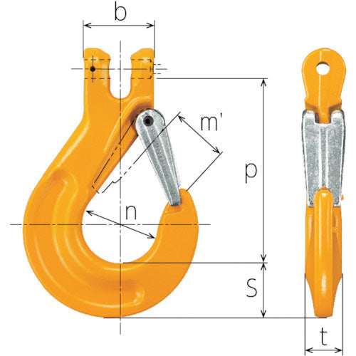 キトー チェンスリング カナグ部材(ピンタイプ) スリングフックVSR 基本使用荷重1.1t