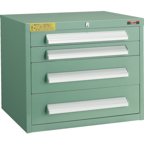 TRUSCO WLVR型キャビネット 500X412XH420 引出4段 緑
